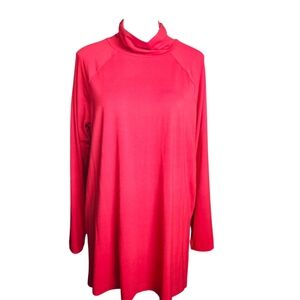 J. Jill Red Supima Cotton Everyday Turtleneck Tunic‎ Red Medium NWT Christmas